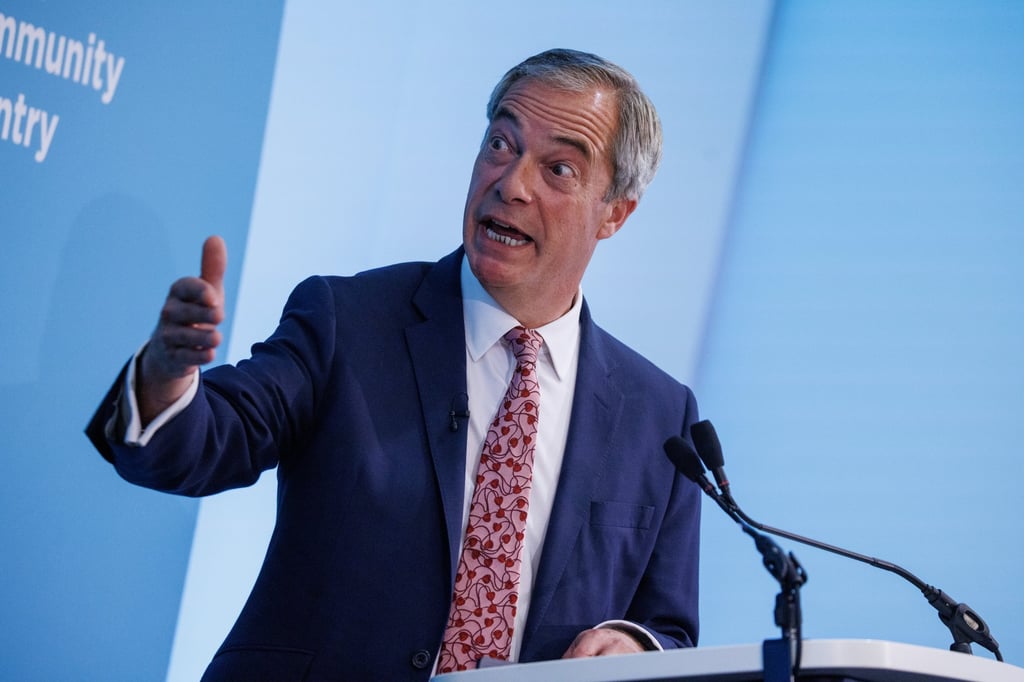 Farage speaks at a press conference in London on October 7. Photo: EPA-EFE Farage speaks at a press conference in London on October 7. Photo: EPA-EFE