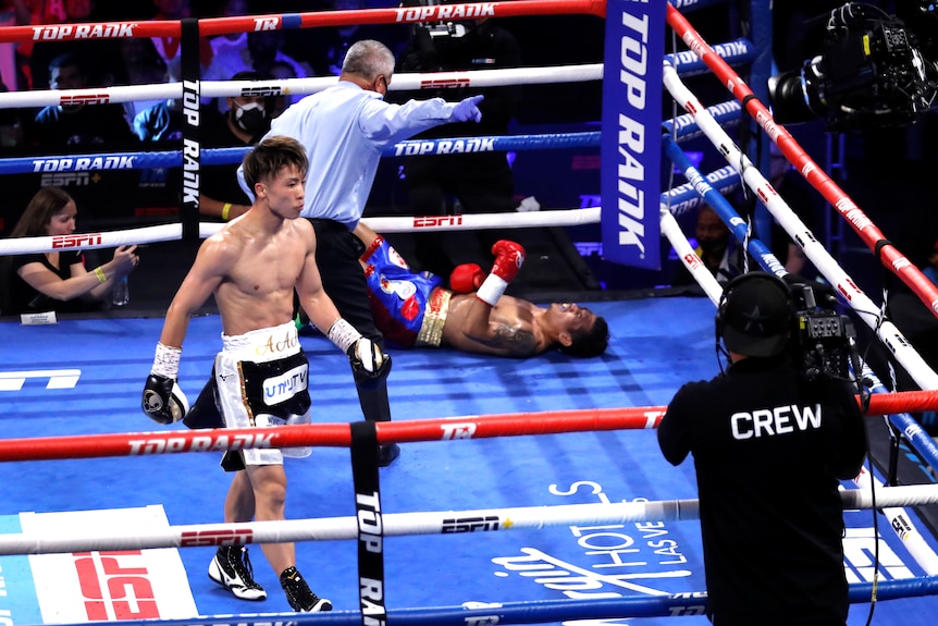 Naoya Inoue walks away from a knockout