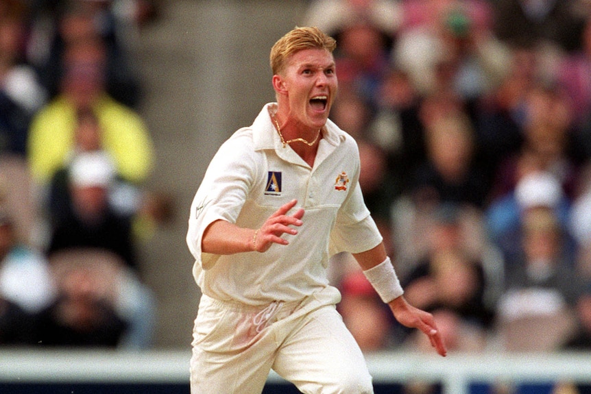 Brett Lee celebrates