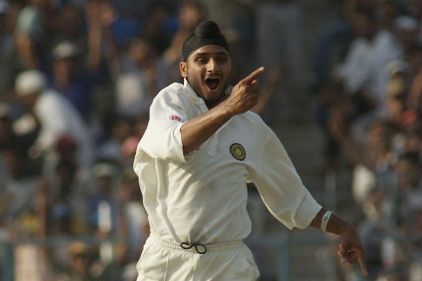Harbhajan Singh celebrates