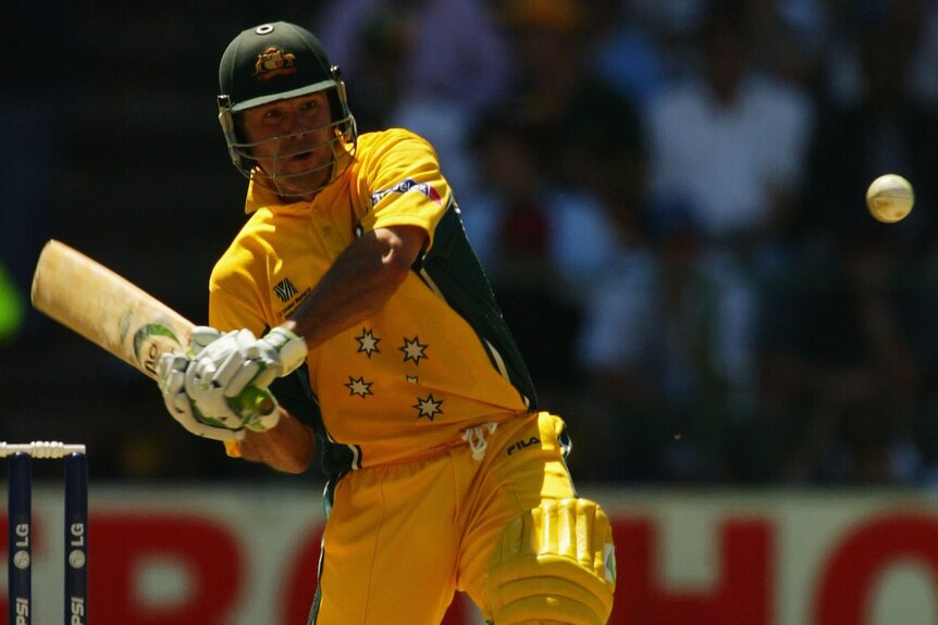 Ricky Ponting hits a shot