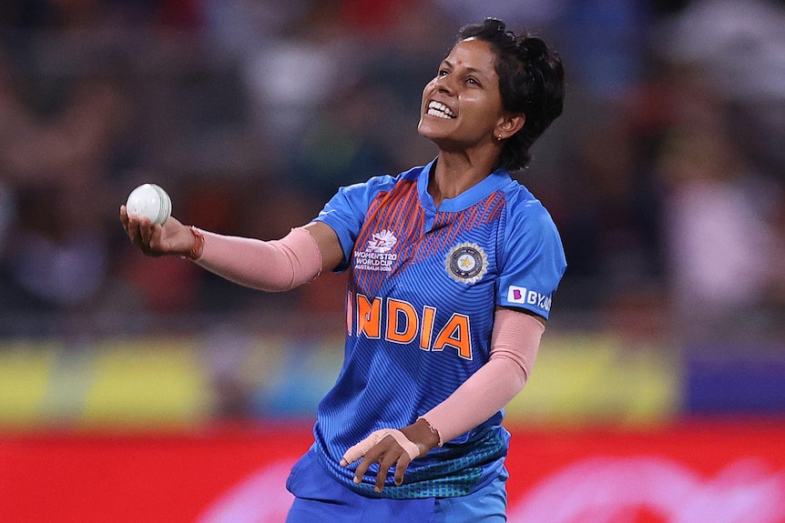 Poonam Yadav celebrates