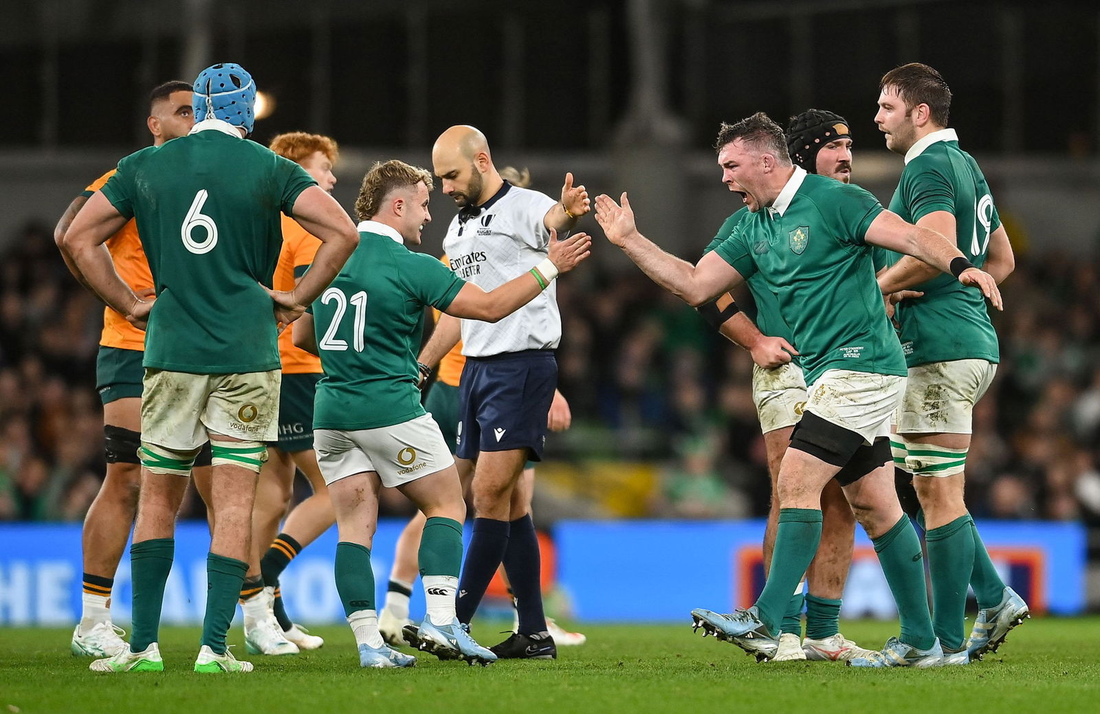 Ireland celebrte during its win over the Wallabies.