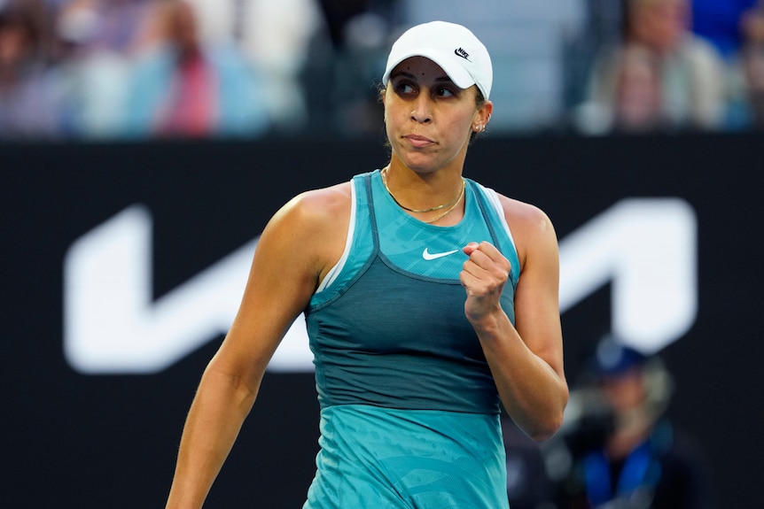 Madison Keys clenches her fist during the Australian Open final.