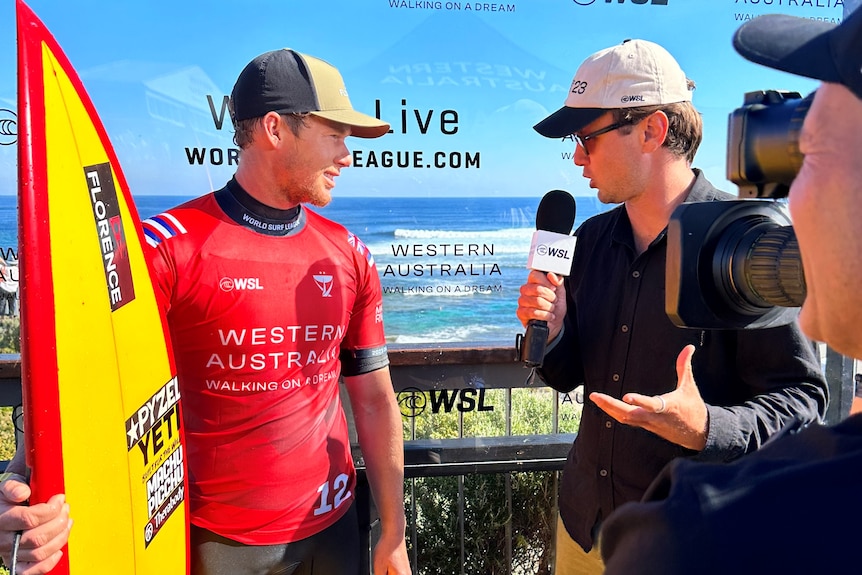 John John Florence being interviewed at the Margaret River Pro.