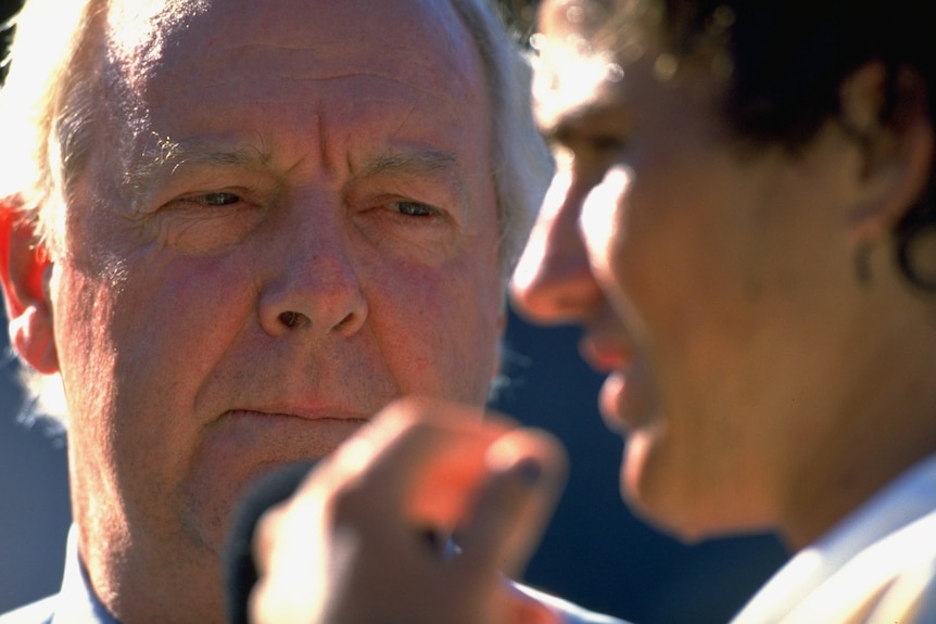 Fred Stolle talks to Pat Rafter