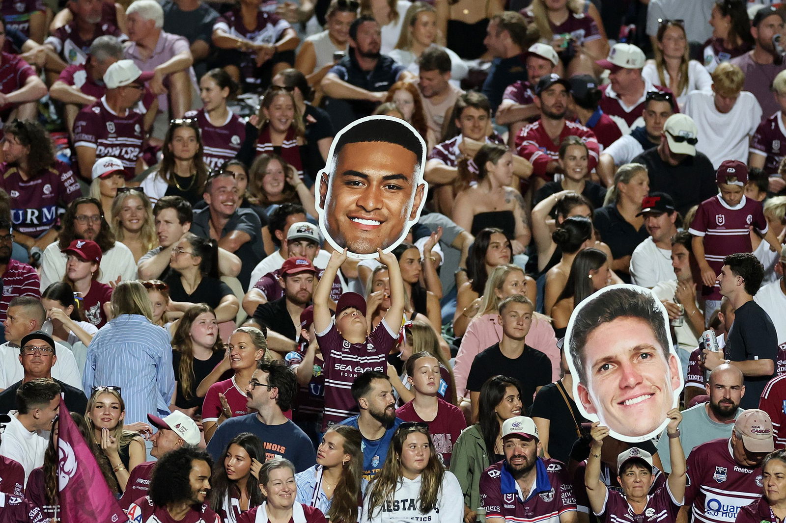 A crowd of rugby league fans