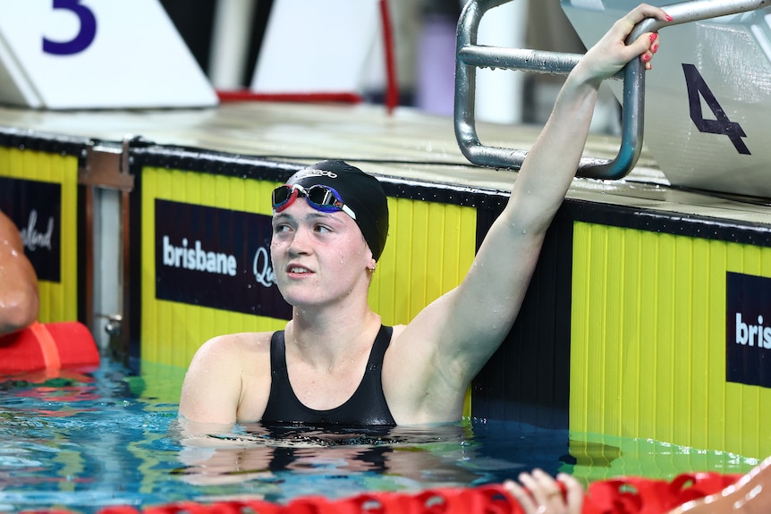 Erika Fairweather holds the blocks