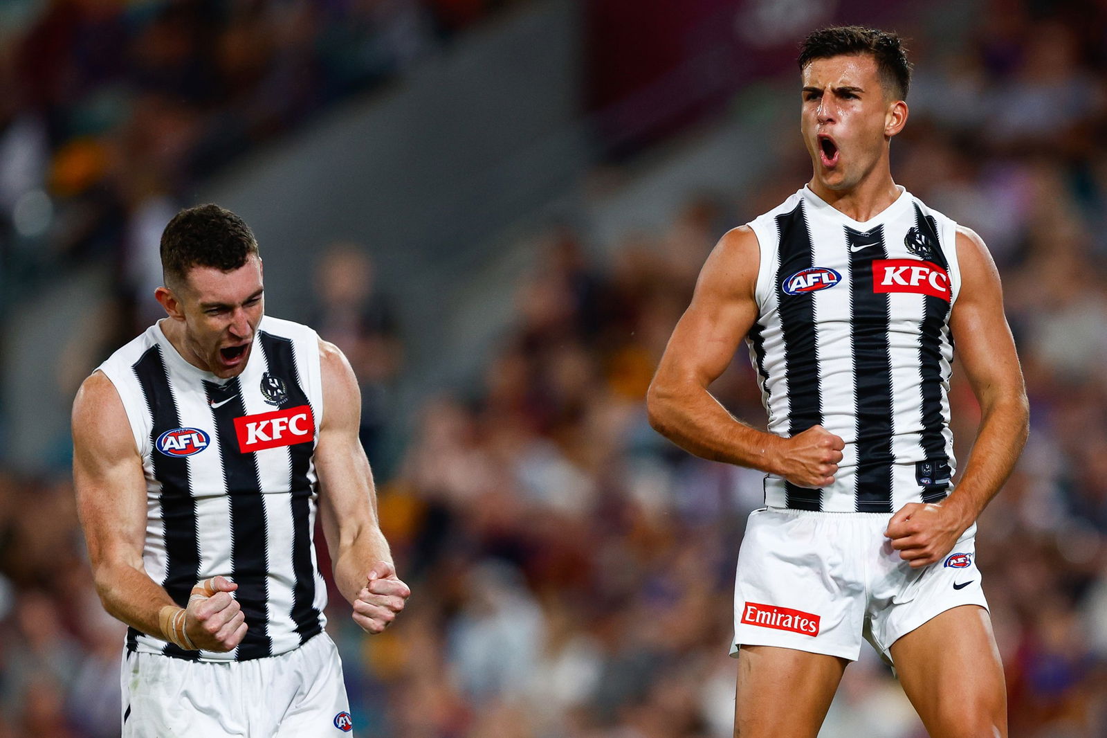 Nick Daicos celebrates a goal