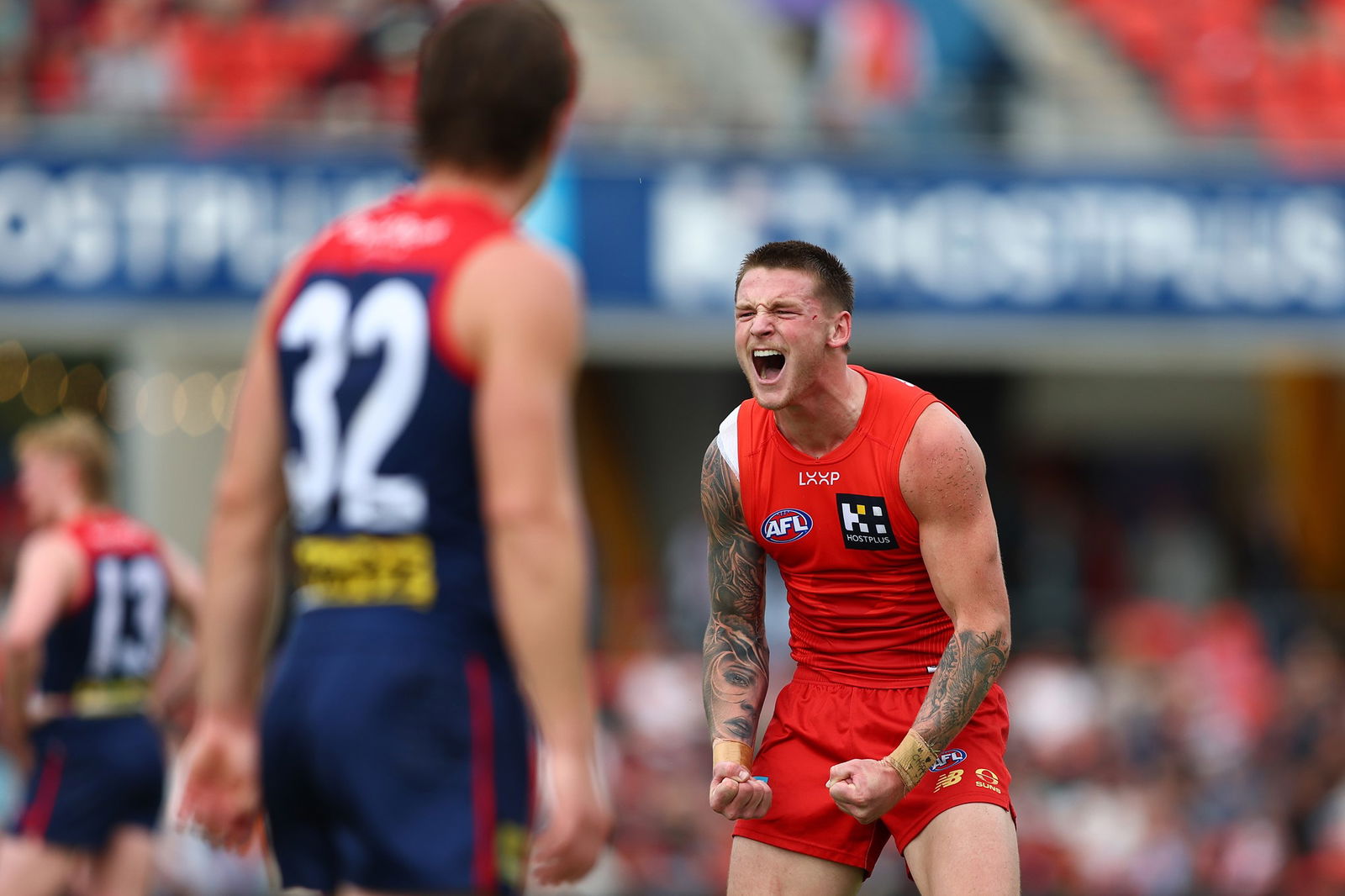 Bailey Humphrey was one of five Gold Coast goalkickers in the opening quarter against Melbourne.