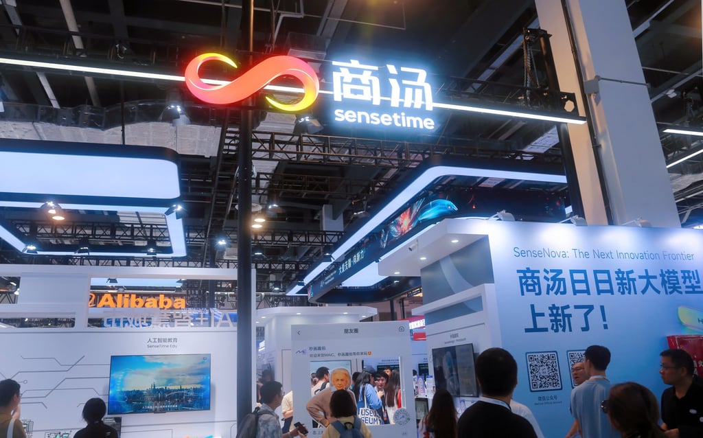 The SenseTime booth at last year’s WAIC in Shanghai. Photo: NurPhoto via Getty Images The SenseTime booth at last year’s WAIC in Shanghai. Photo: NurPhoto via Getty Images