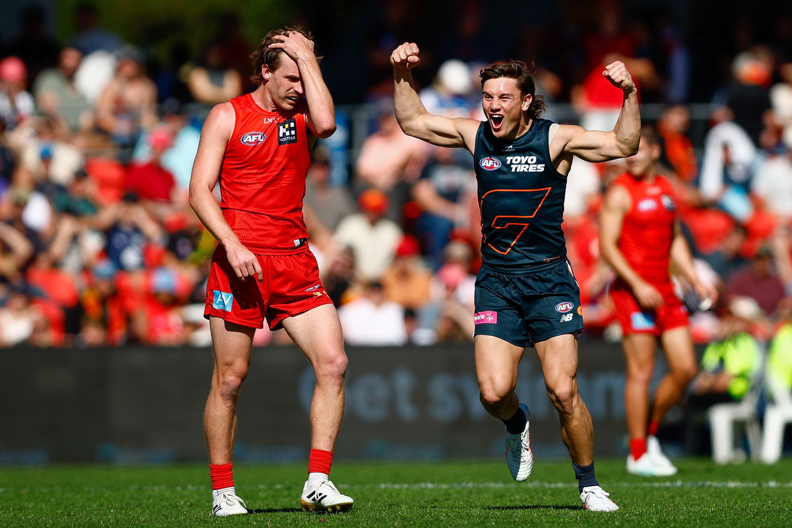 Giants youngster Harry Rowston emerged as the unlikely hero, booting four goals in the win over the Suns.