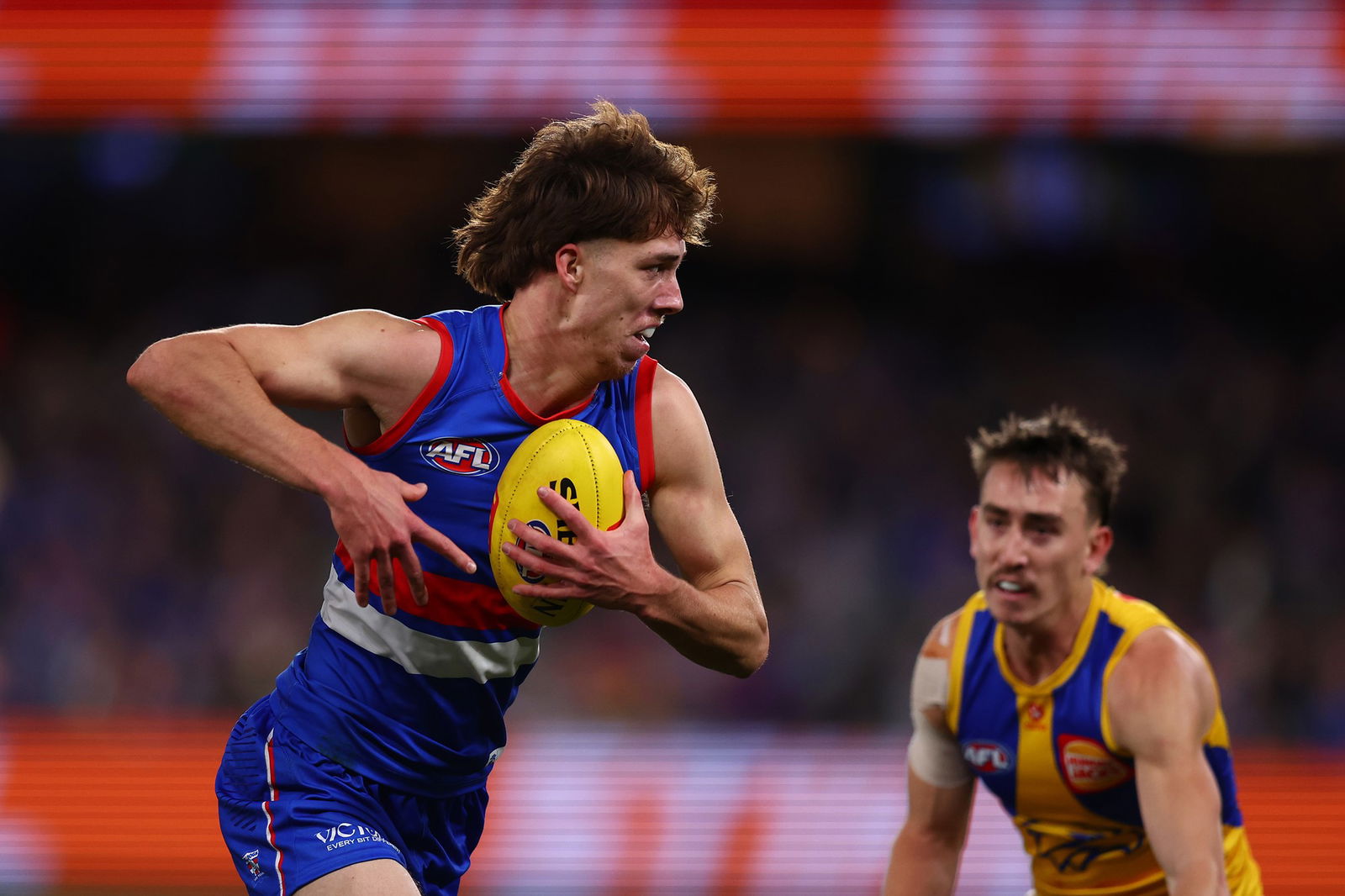 Bulldogs debutant Jordan Croft kicked two goals and set up another in a dominant second quarter against the Eagles.