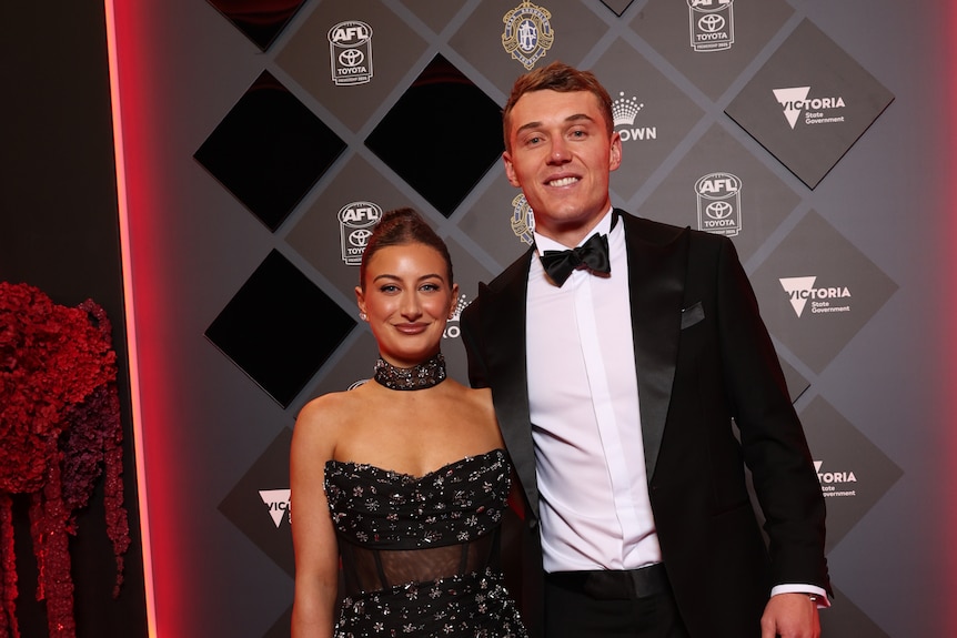 Patrick Cripps of the Blues and wife Monique Cripps. 