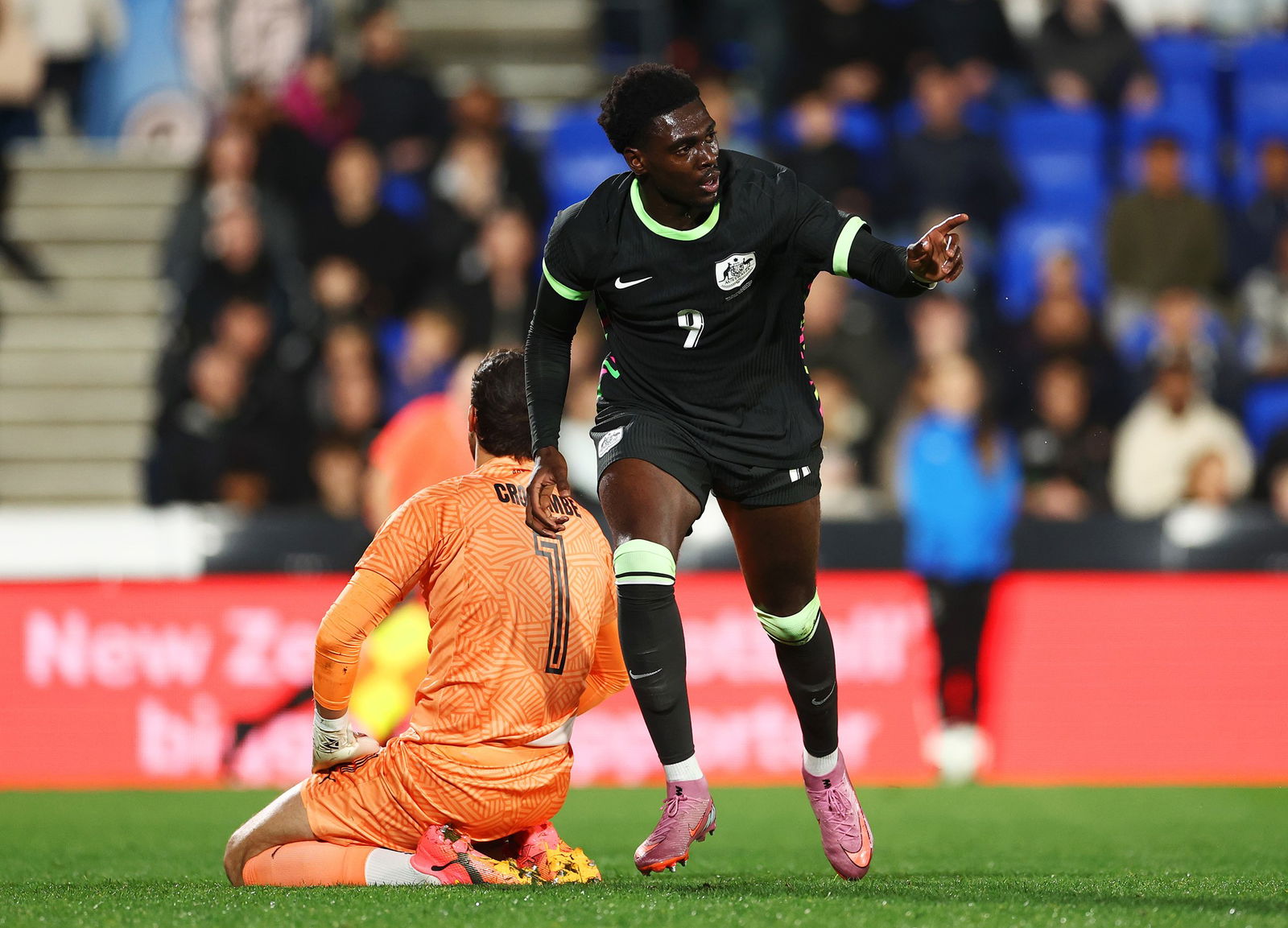 Mohamed Toure marked his first Socceroos start with a pair of goals against New Zealand.