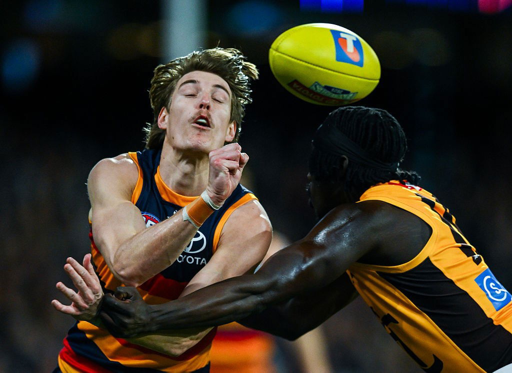 Josh Worrell handballs