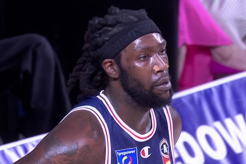 Basketballer looking disappointed