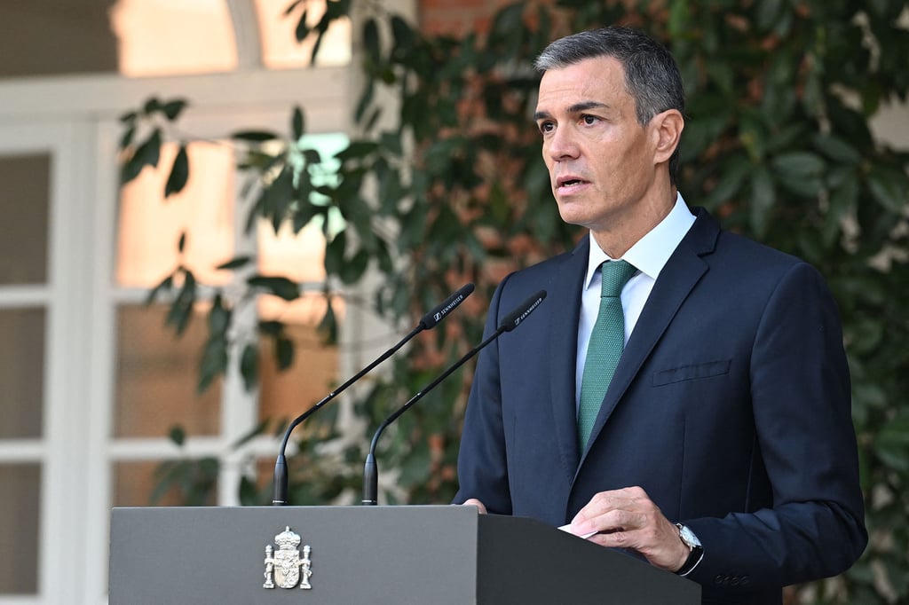 Spanish Prime Minister Pedro Sanchez announces several measures on Monday to “stop the genocide in Gaza”. Photo: Handout/AFP Spanish Prime Minister Pedro Sanchez announces several measures on Monday to “stop the genocide in Gaza”. Photo: Handout/AFP