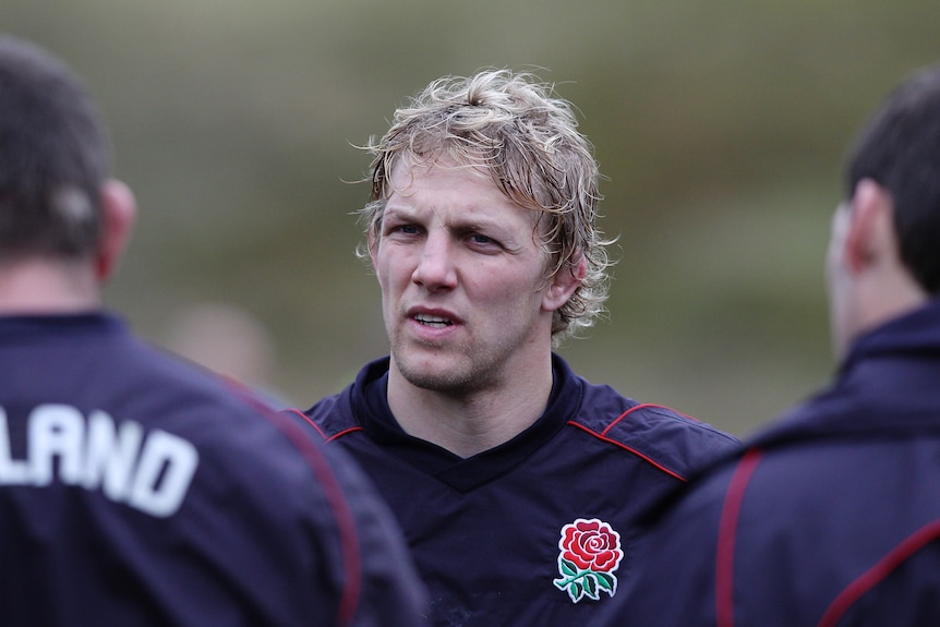 Lewis Moody looks up