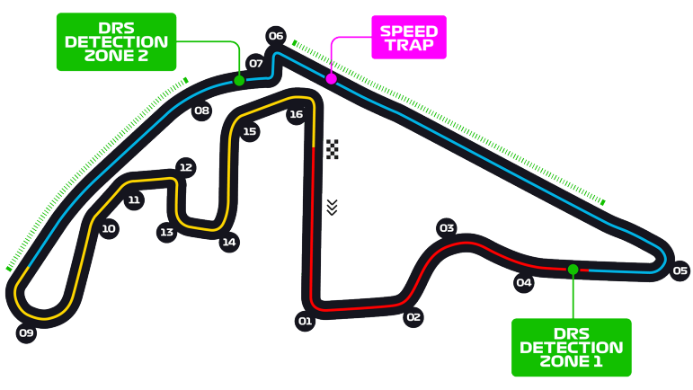 Illustration of the Yas Marina Circuit in Abu Dhabi