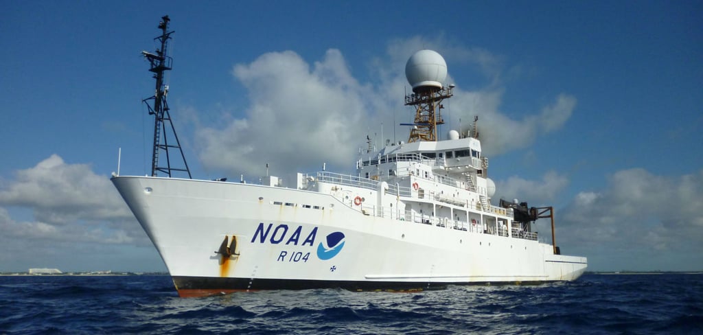 The Ronald H. Brown is the largest research ship in the US National Oceanic and Atmospheric Administration fleet. Photo: handout The Ronald H. Brown is the largest research ship in the US National Oceanic and Atmospheric Administration fleet. Photo: handout