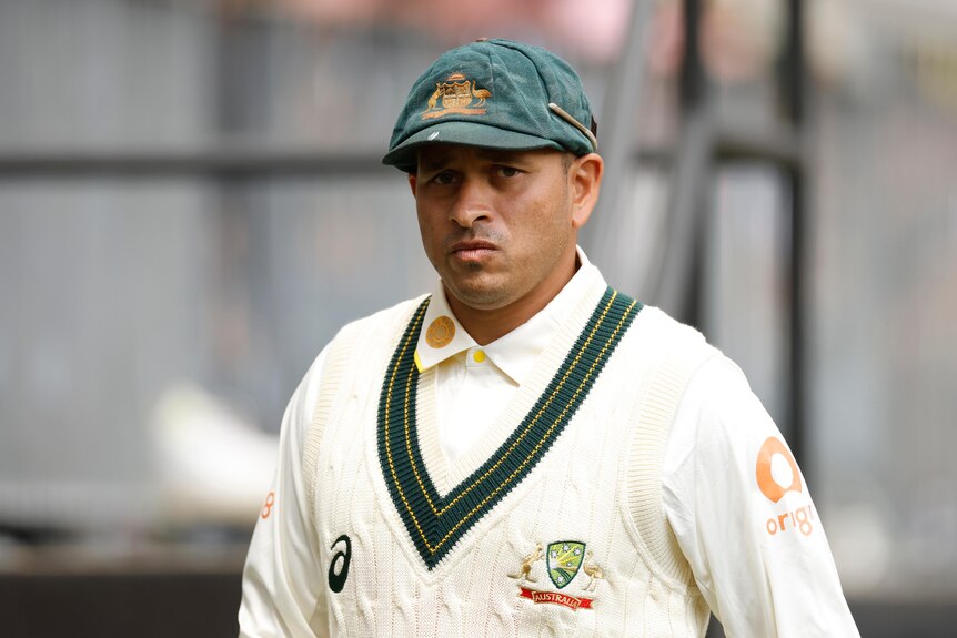 Usman Khawaja pictured in Australia's Test kit