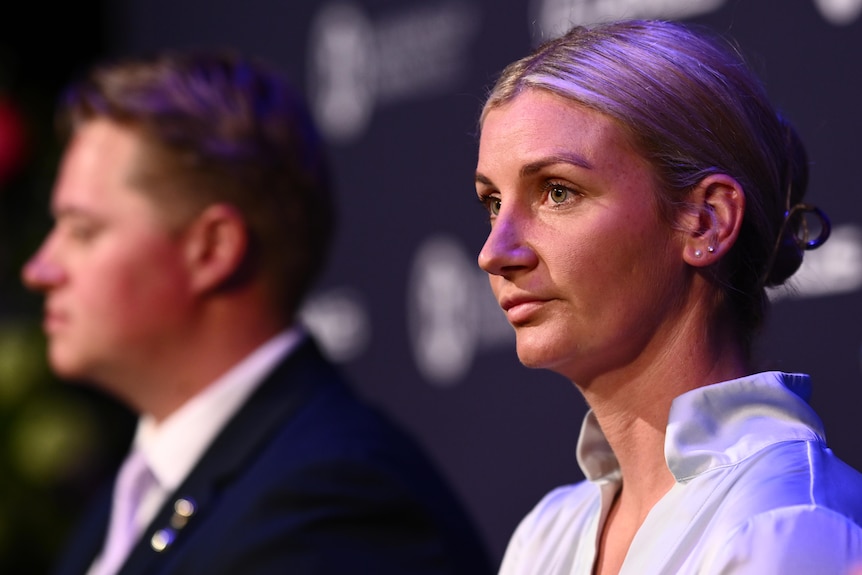 Jamie Melham at a media conference ahead of the Melbourne Cup.