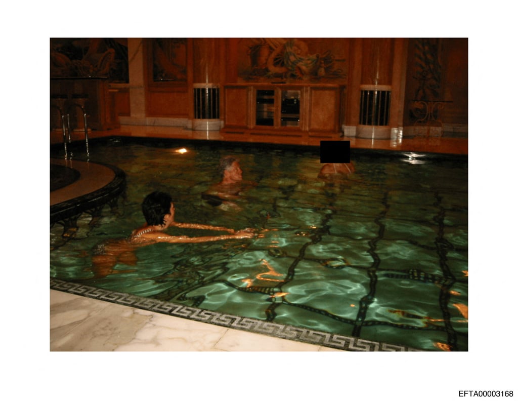 Former US president Bill Clinton swims in a pool in this image released on Friday. Photo: US Justice Department via Reuters Former US president Bill Clinton swims in a pool in this image released on Friday. Photo: US Justice Department via Reuters
