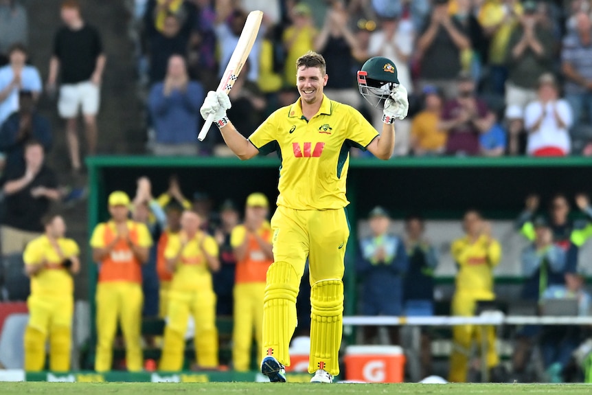 Cameron Green celebrates his century against SA 2508