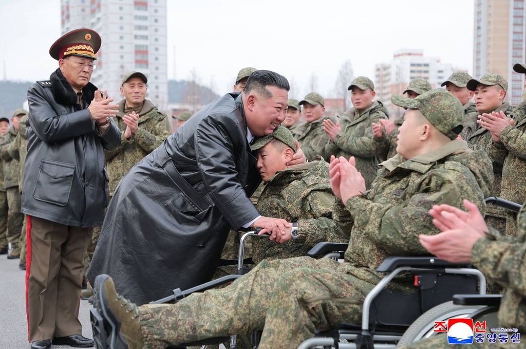 North Korean leader Kim Jong-un welcoming soldiers from the Korean People’s Army’s 528th Regiment of Engineers, which returned from an overseas deployment in Russia’s Kursk region, in Pyongyang on December 12, 2025. Photo: KCNA via KNS/AFP North Korean leader Kim Jong-un welcoming soldiers from the Korean People’s Army’s 528th Regiment of Engineers, which returned from an overseas deployment in Russia’s Kursk region, in Pyongyang on December 12, 2025. Photo: KCNA via KNS/AFP