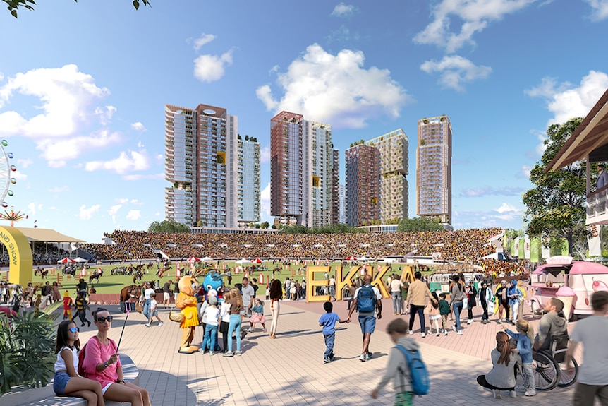 Graphic illustration of Brisbane Olympic Games 2032 athletes village