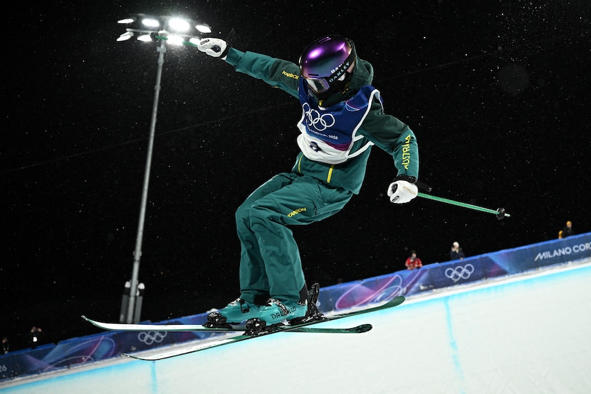 Indra Brown competing at Winter Olympics.