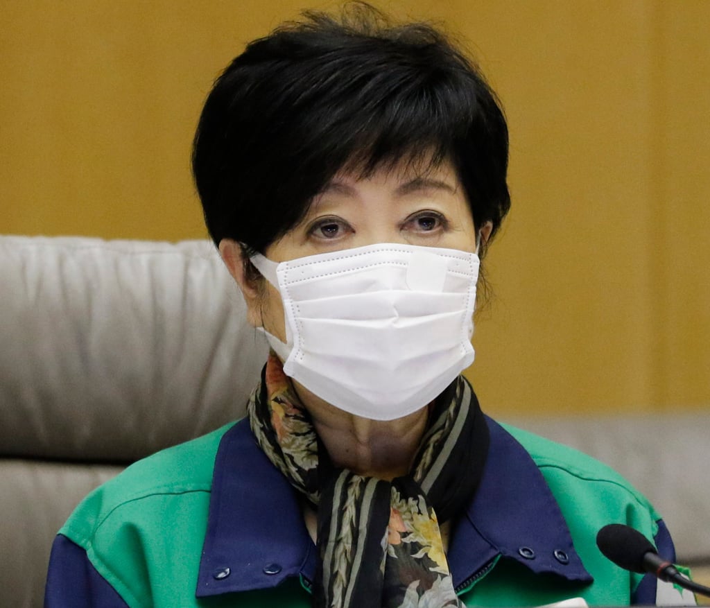 Tokyo Governor Yuriko Koike speaks during a Covid-19 meeting in September 2021. Photo: dpa