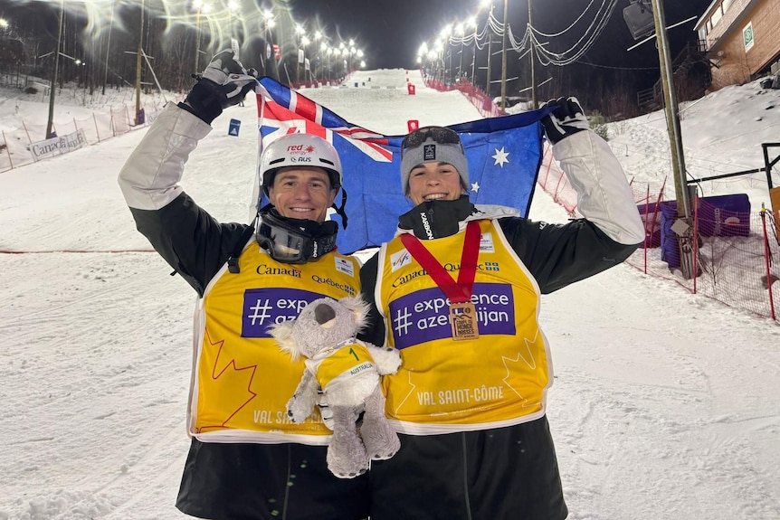 Jakara Anthony and Matt Graham in yellow