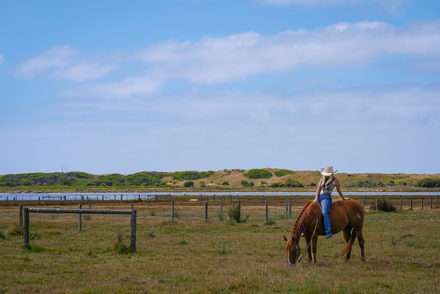 A woman on a horse
