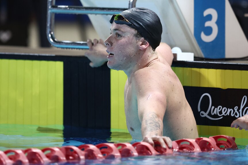 Sam Short looks down the pool