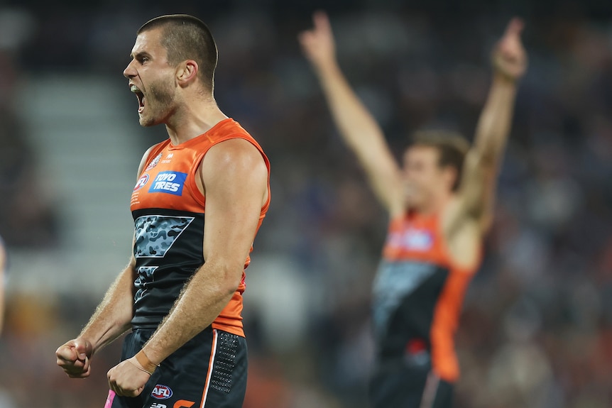 Xavier O'Halloran celebrates a goal