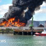 Fire burning at recycling site in east Belfast
