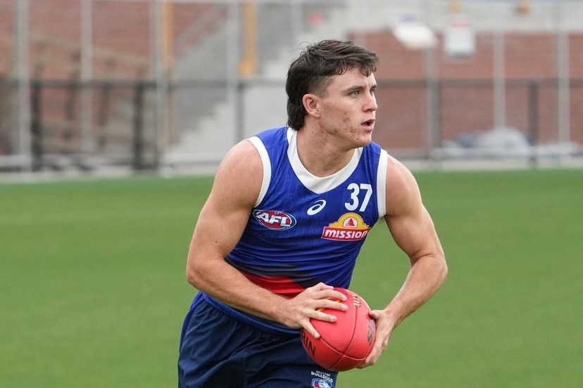 Aiden O'Driscoll training with the Western Bulldogs.