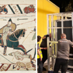 Bayeux Tapestry arrives in UK for first time in 900 years under police guard