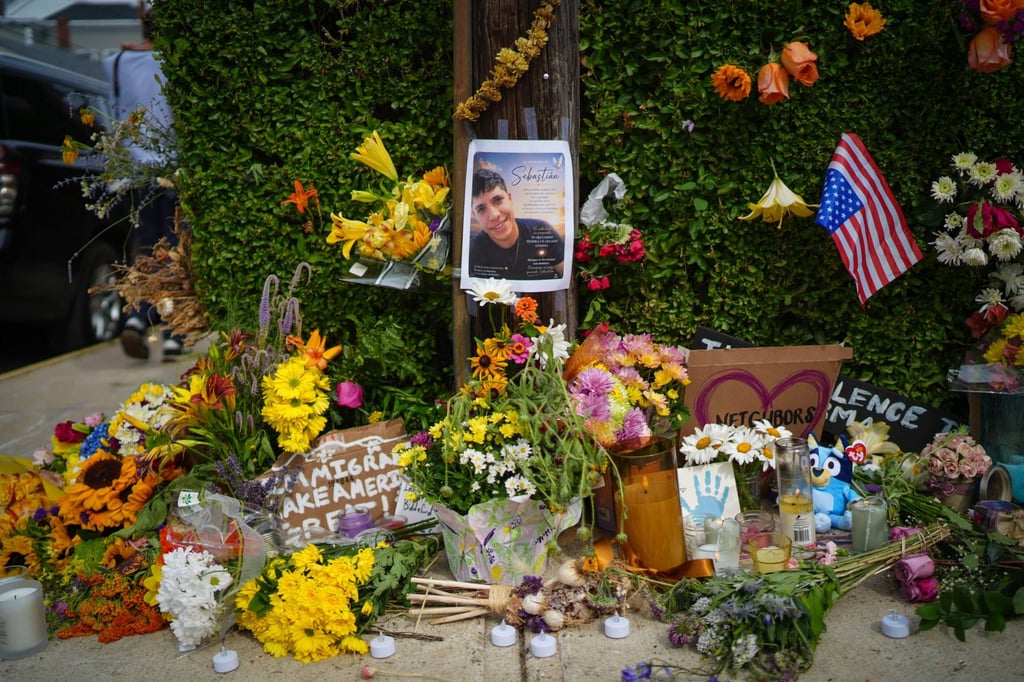 A makeshift memorial is seen on Tuesday, a day after a man was fatally shot by ICE agents in Biddeford, Maine. Photo: AFP A makeshift memorial is seen on Tuesday, a day after a man was fatally shot by ICE agents in Biddeford, Maine. Photo: AFP