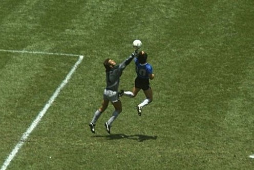 The Maradona hand of god moment.