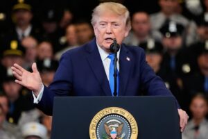 Watch: Trump Stops Crime Speech to Comfort Grieving Mom — Then Turns His Fire on Democrats