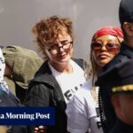 Hollywood star Susan Sarandon among 100 arrested at New York anti-Netanyahu protest