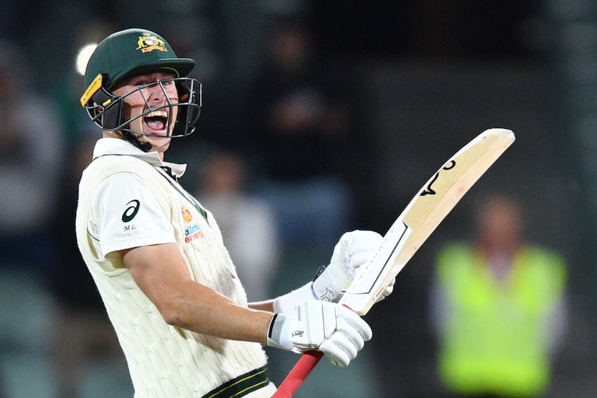 Marnus Labuschagne screams in delight