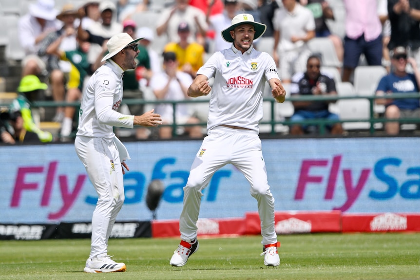 Marco Jansen celebrates