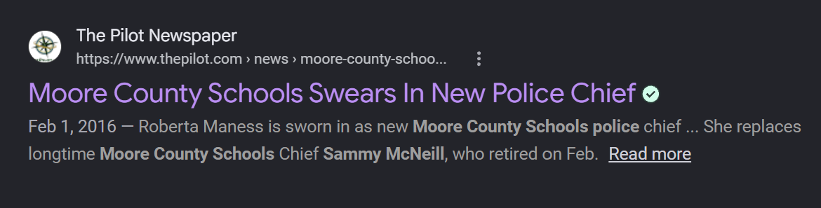 Screenshot of The Pilot Newspaper's 2016 Article in Google Search