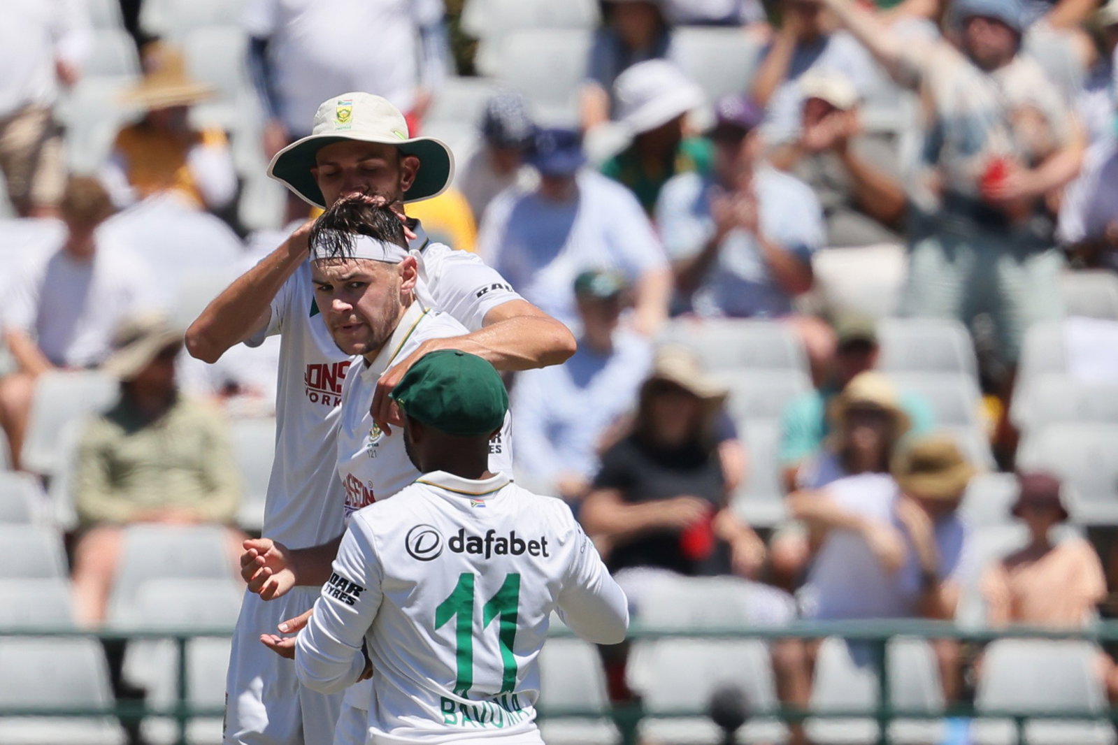 Gerald Coetzee finally broke through on day three, removing Mitchell Starc.
