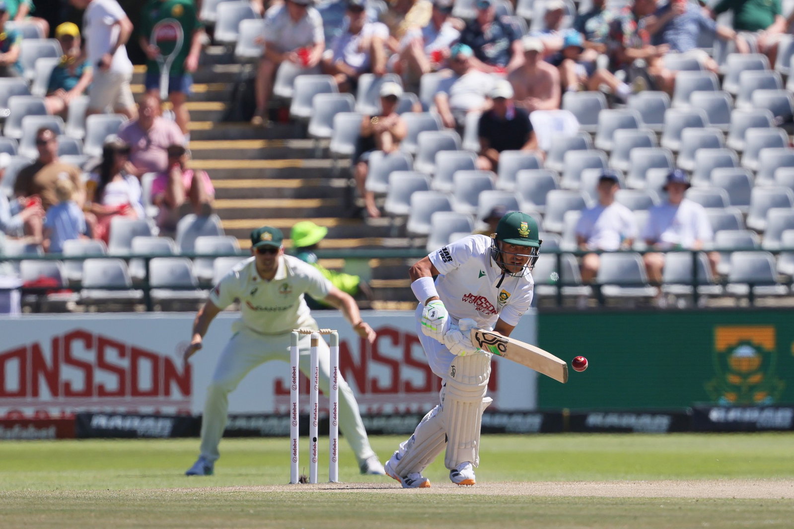 Marques Ackerman, South Africa's top scorer from the first innings, once again looms as the key to the innings.