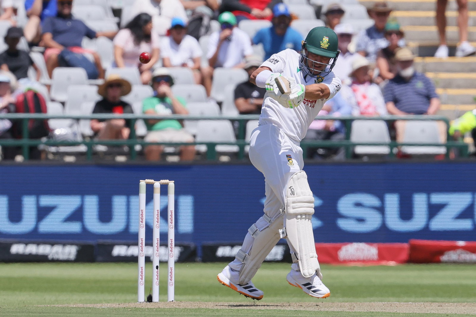 Marques Ackerman (pictured) took the attack to Australia's veteran attack in the first session.